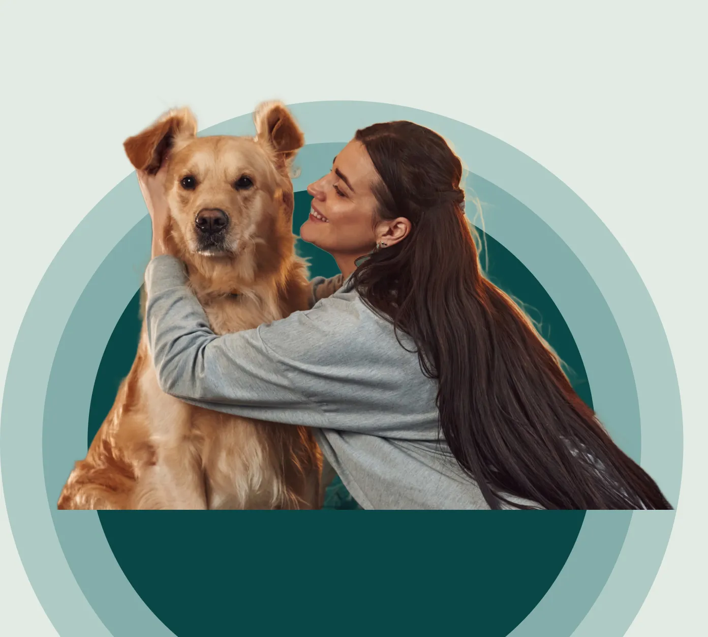 A person and their dog at home
