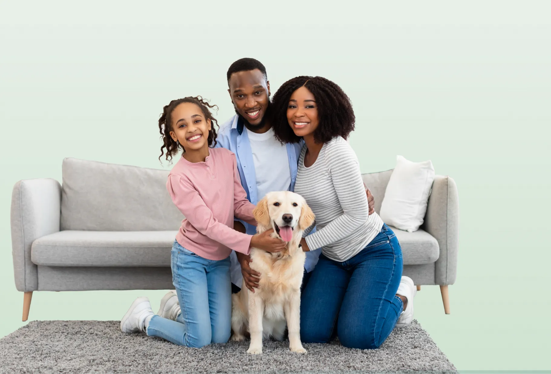 A renter at home with their pet